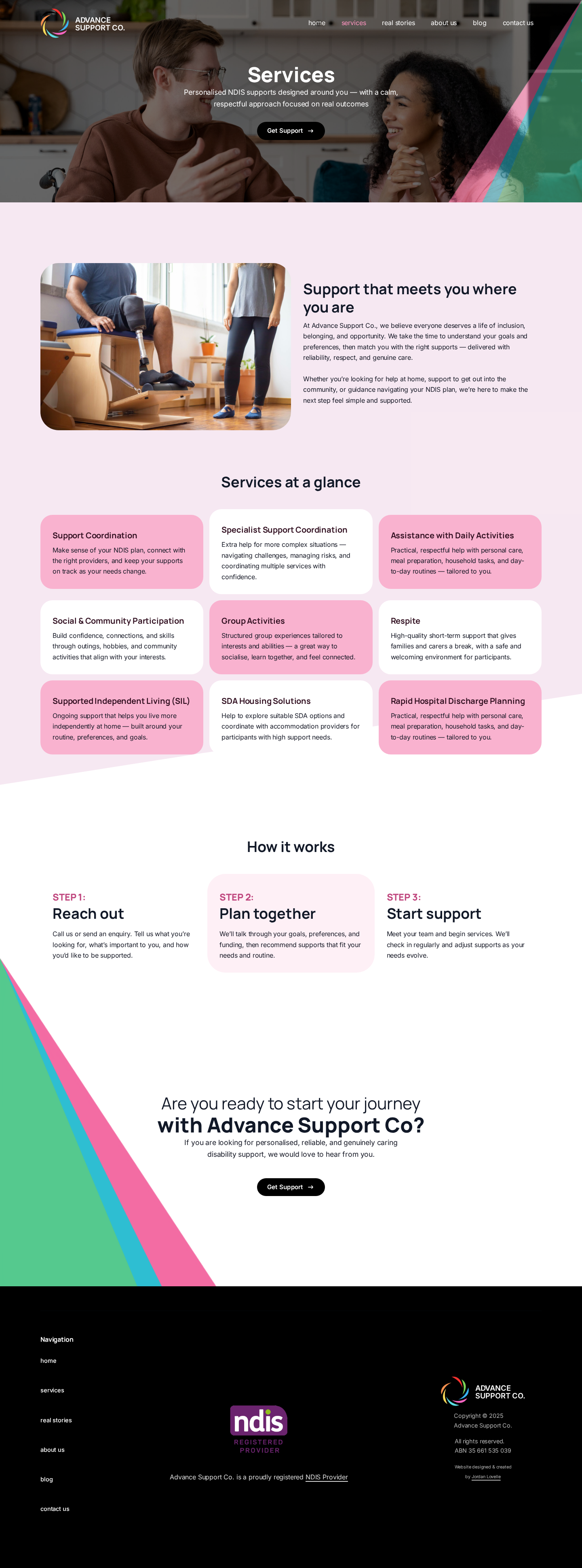 Website Rebuild example from Advance Support Co
